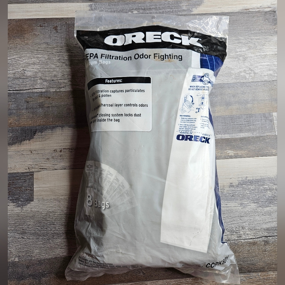 Oreck Hepa Filtration Odor Fighting NEW Vacuum Bags 8 Ct. Type CC